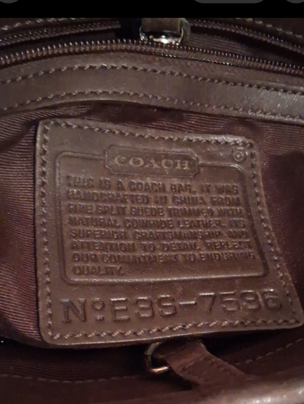 Coach Brown Suede and Dark Brown Leather Interior Patch Tote - Picture 2 of 2